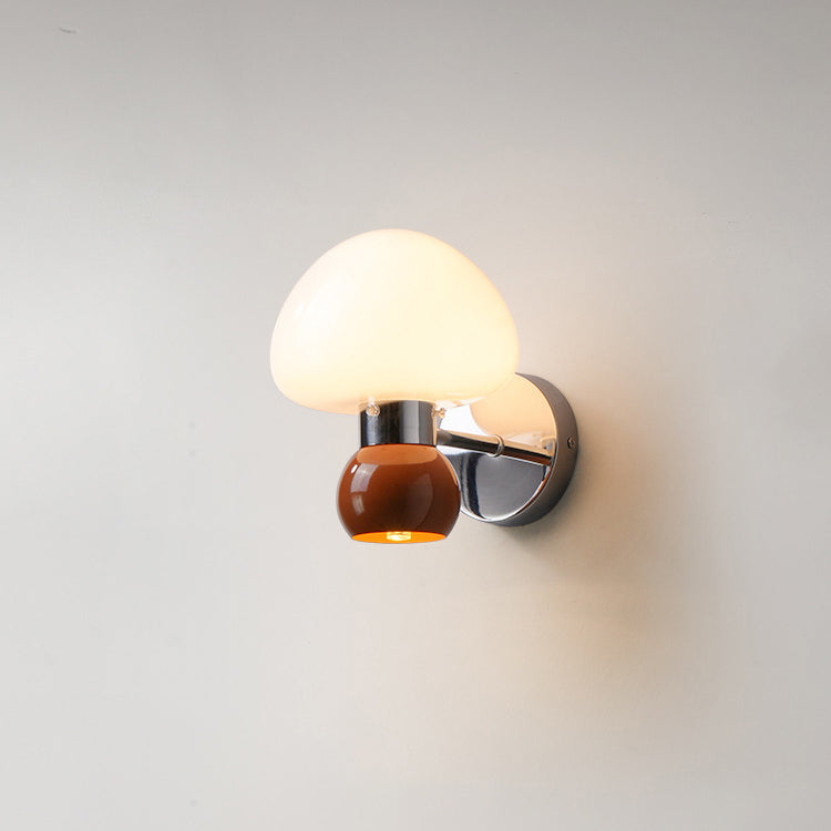Scandinavian Mushroom Ball Iron PE 1-Light Wall Sconce Lamp