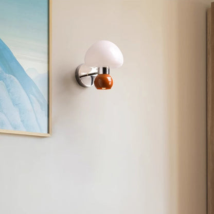 Scandinavian Mushroom Ball Iron PE 1-Light Wall Sconce Lamp