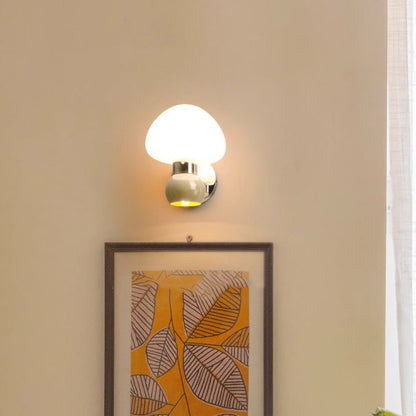 Scandinavian Mushroom Ball Iron PE 1-Light Wall Sconce Lamp