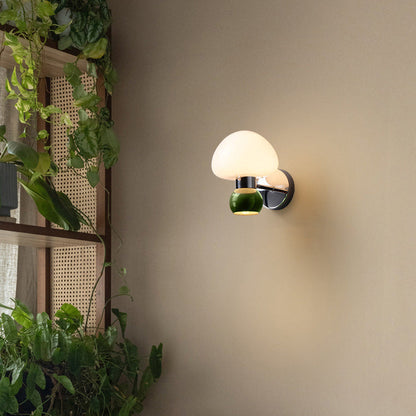 Scandinavian Mushroom Ball Iron PE 1-Light Wall Sconce Lamp