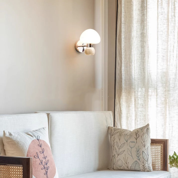 Scandinavian Mushroom Ball Iron PE 1-Light Wall Sconce Lamp