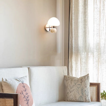 Scandinavian Mushroom Ball Iron PE 1-Light Wall Sconce Lamp