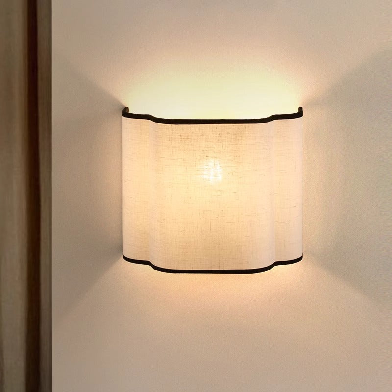 French Fabric Semicircle 1-Light Wall Sconce Lamp