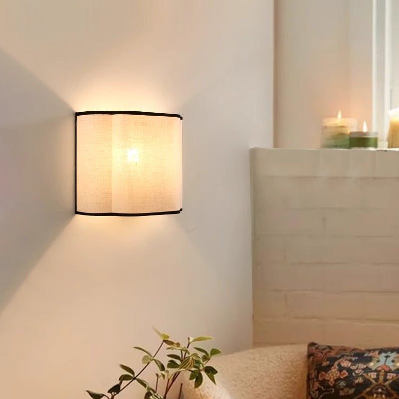 French Fabric Semicircle 1-Light Wall Sconce Lamp