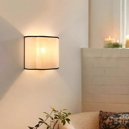 French Fabric Semicircle 1-Light Wall Sconce Lamp