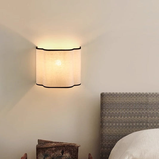 French Fabric Semicircle 1-Light Wall Sconce Lamp