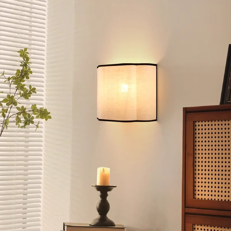 French Fabric Semicircle 1-Light Wall Sconce Lamp