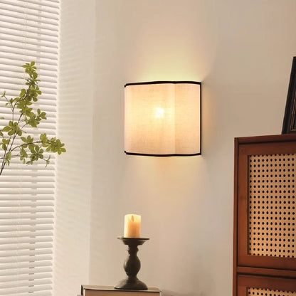 French Fabric Semicircle 1-Light Wall Sconce Lamp