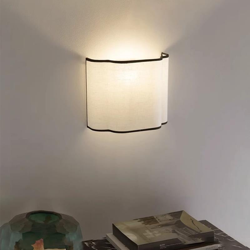 French Fabric Semicircle 1-Light Wall Sconce Lamp