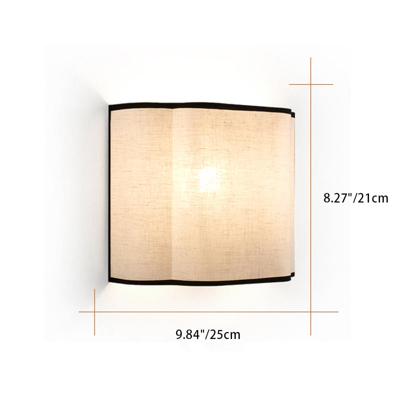 French Fabric Semicircle 1-Light Wall Sconce Lamp