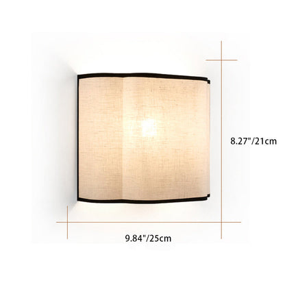 French Fabric Semicircle 1-Light Wall Sconce Lamp
