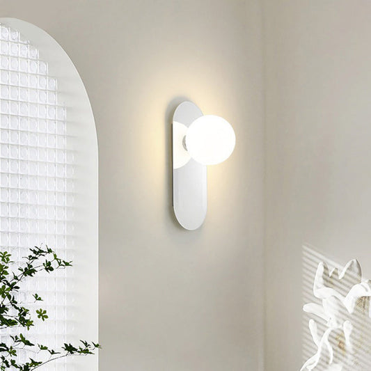 Simplicity Circle Aluminum Glass 1-Light Wall Sconce Lamp