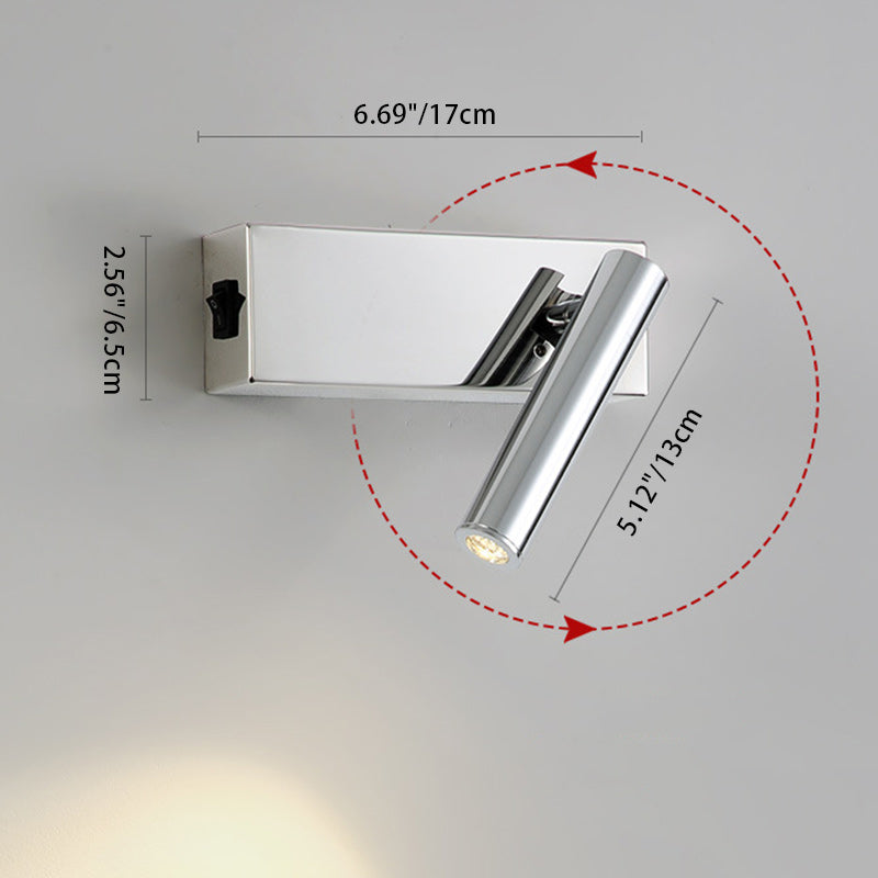 Iron Cylinder 1-Light Adjustable Spotlight Wall Sconce Lamp