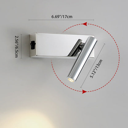 Iron Cylinder 1-Light Adjustable Spotlight Wall Sconce Lamp