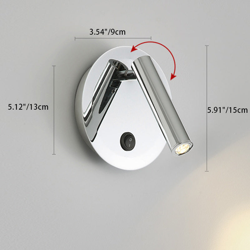 Iron Cylinder 1-Light Adjustable Spotlight Wall Sconce Lamp