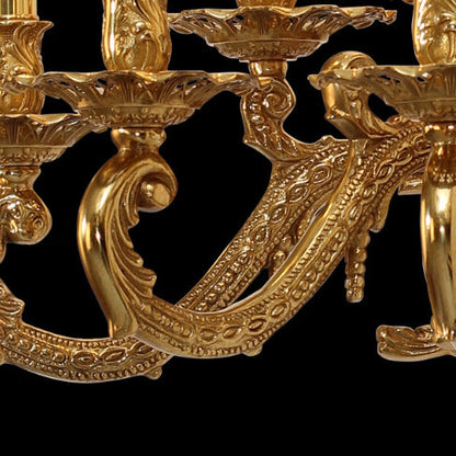 European Antique Brass Candlestick 5-Light Wall Sconce Lamp