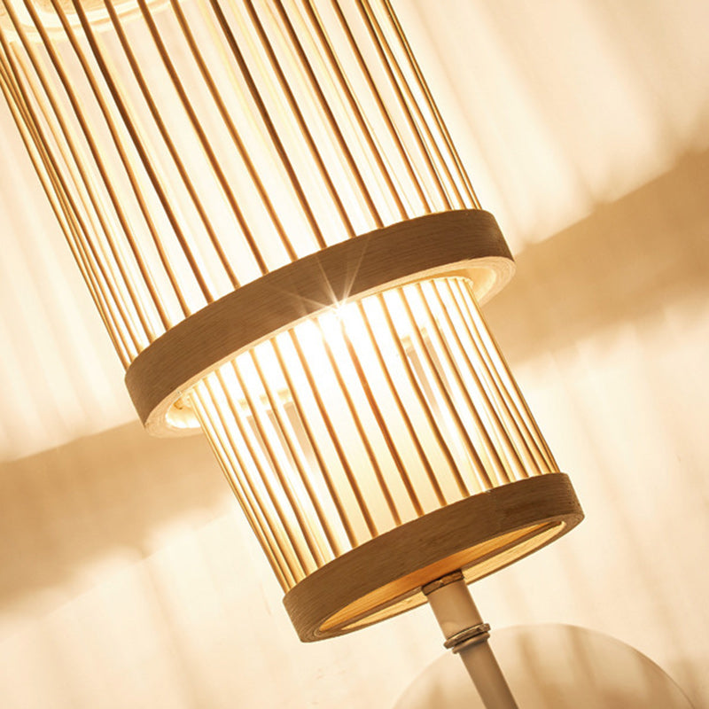 Japanese Bamboo Weaving Cage 1-Light Wall Sconce Lamp