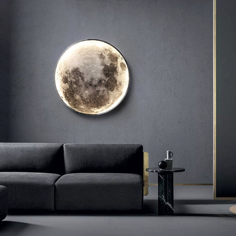 Nordic Earth Moon Acrylic Round LED Wall Sconce Lamp
