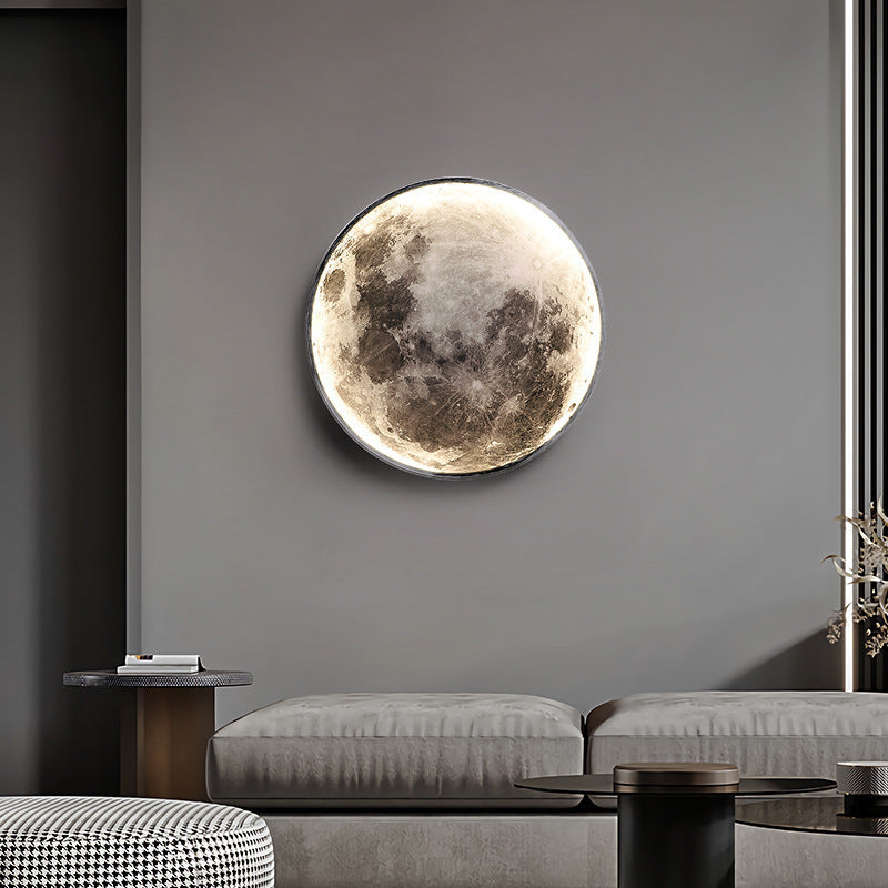 Nordic Earth Moon Acrylic Round LED Wall Sconce Lamp