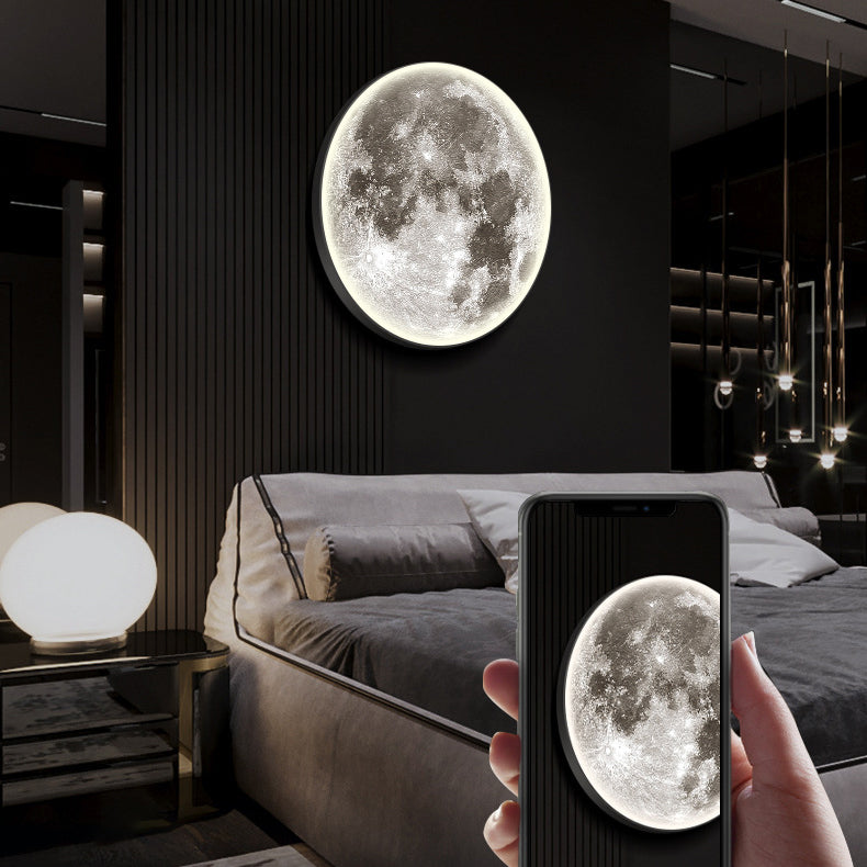 Nordic Earth Moon Acrylic Round LED Wall Sconce Lamp
