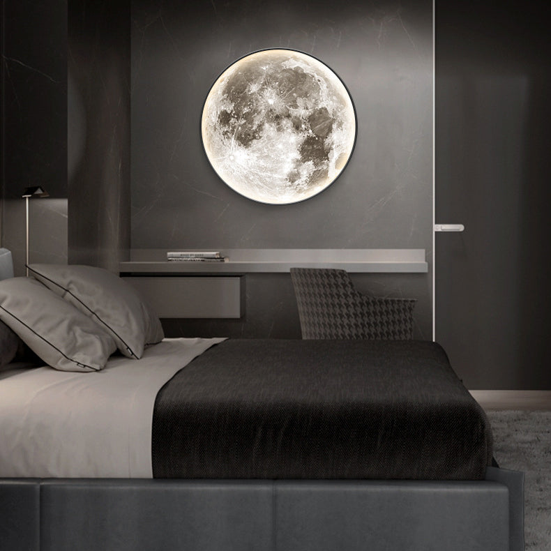 Nordic Earth Moon Acrylic Round LED Wall Sconce Lamp