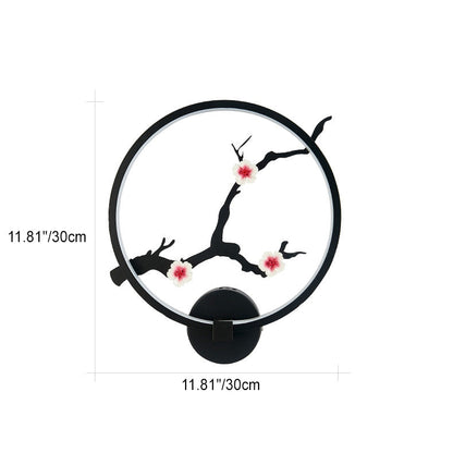 Chinese Lotus Leaf Acrylic Round LED Wall Sconce Lamp