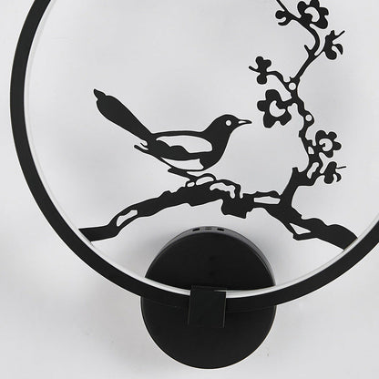 Chinese Lotus Leaf Acrylic Round LED Wall Sconce Lamp