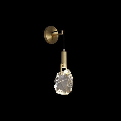 Luxury Full Copper Crystal Stone 1-Light Wall Sconce Lamp