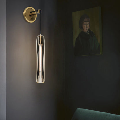 Luxury Full Copper Crystal Stone 1-Light Wall Sconce Lamp