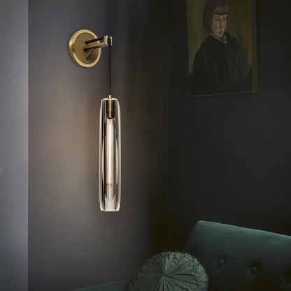 Luxury Full Copper Crystal Stone 1-Light Wall Sconce Lamp
