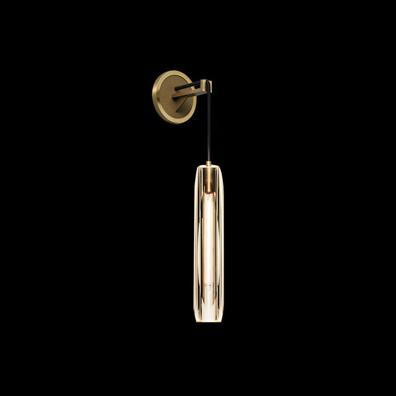Luxury Full Copper Crystal Stone 1-Light Wall Sconce Lamp