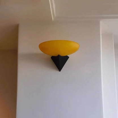 French Iron Geometric Oval Glass 1-Light Wall Sconce Lamp