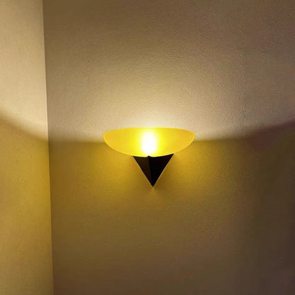French Iron Geometric Oval Glass 1-Light Wall Sconce Lamp
