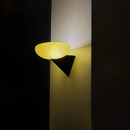 French Iron Geometric Oval Glass 1-Light Wall Sconce Lamp