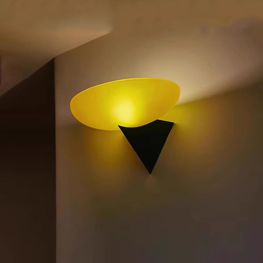 French Iron Geometric Oval Glass 1-Light Wall Sconce Lamp