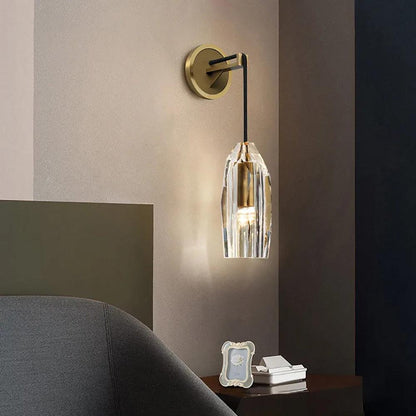 Dazzling Stone Shade Copper 1-Light Wall Sconce Lamp