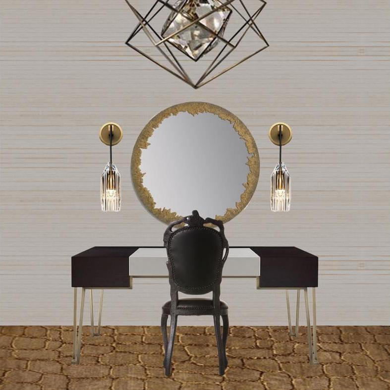 Dazzling Stone Shade Copper 1-Light Wall Sconce Lamp