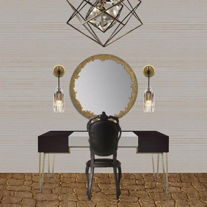 Dazzling Stone Shade Copper 1-Light Wall Sconce Lamp