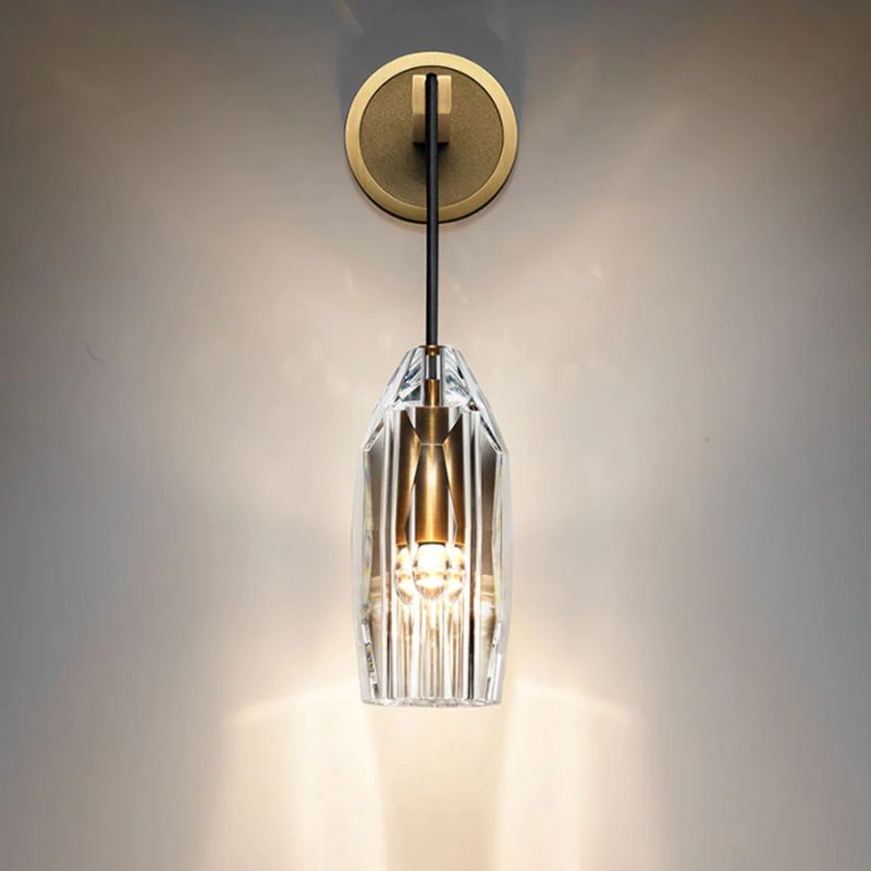 Dazzling Stone Shade Copper 1-Light Wall Sconce Lamp