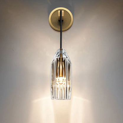 Dazzling Stone Shade Copper 1-Light Wall Sconce Lamp