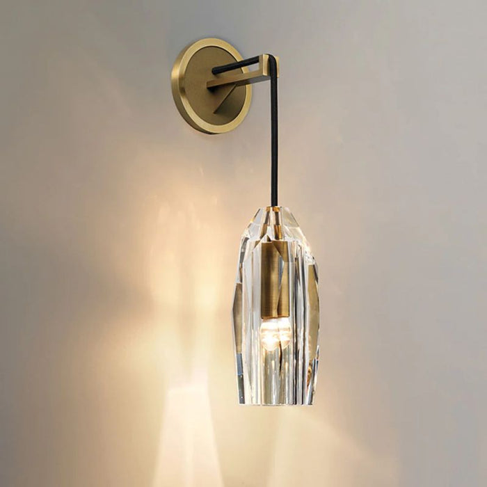 Dazzling Stone Shade Copper 1-Light Wall Sconce Lamp