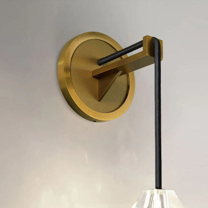 Dazzling Stone Shade Copper 1-Light Wall Sconce Lamp