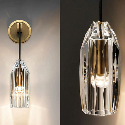 Dazzling Stone Shade Copper 1-Light Wall Sconce Lamp