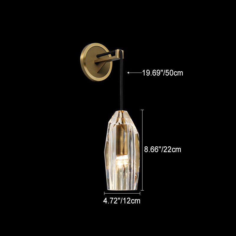 Dazzling Stone Shade Copper 1-Light Wall Sconce Lamp