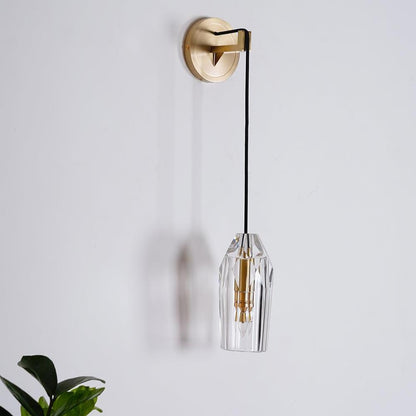 Dazzling Stone Shade Copper 1-Light Wall Sconce Lamp