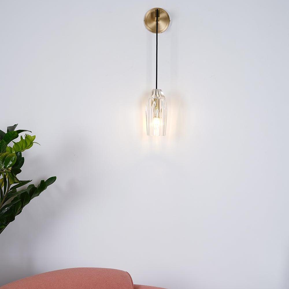 Dazzling Stone Shade Copper 1-Light Wall Sconce Lamp