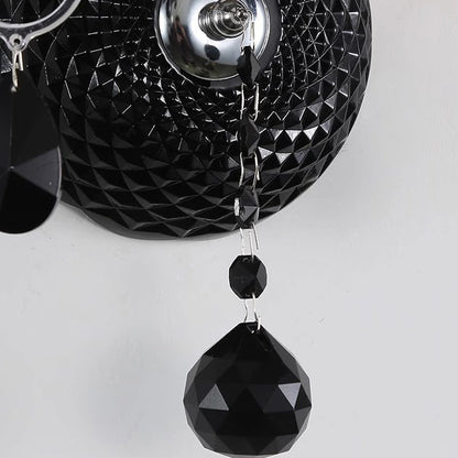 French Steel Crystal Candlestick 1/2-Light Wall Sconce Lamp