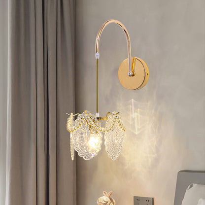 Luxury Shell Feather Glass Shade 1-Light Wall Sconce Lamp