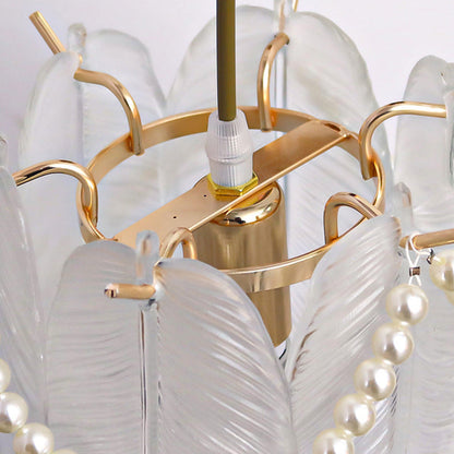 Luxury Shell Feather Glass Shade 1-Light Wall Sconce Lamp