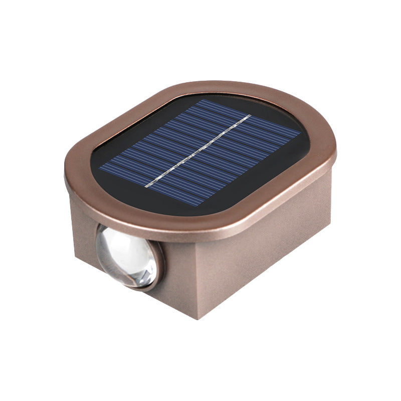 Plastic Down Illuminated LED Solar Outdoor Wall Sconce Lamp